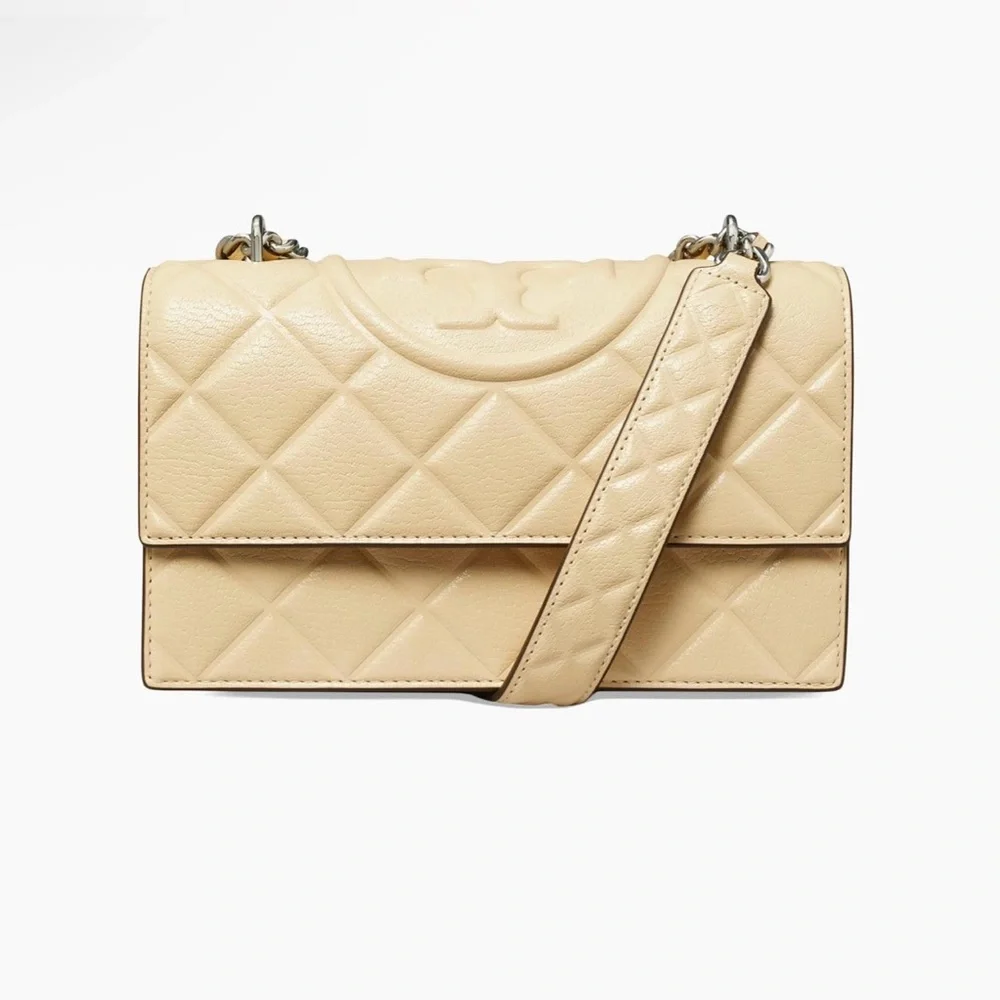 *NWT* Tory Burch Small Fleming Polished Grain Leather Shoulder Bag - Picture 1 of 6